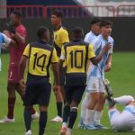 Salvaje batalla campal entre los chicos de Argentina y Ecuador en un amistoso que se jugó Guayaquil