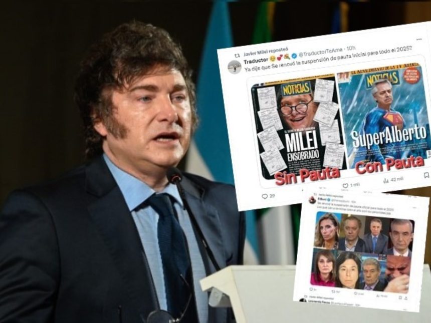 Javier Milei ataca al periodismo: ‘Mal día para los mamapautas