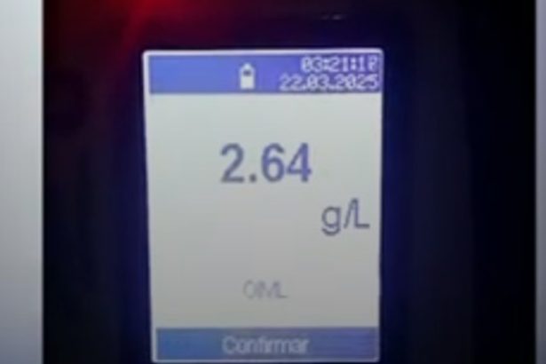 Motociclista derrapa cerca de control y establece récord de alcoholemia