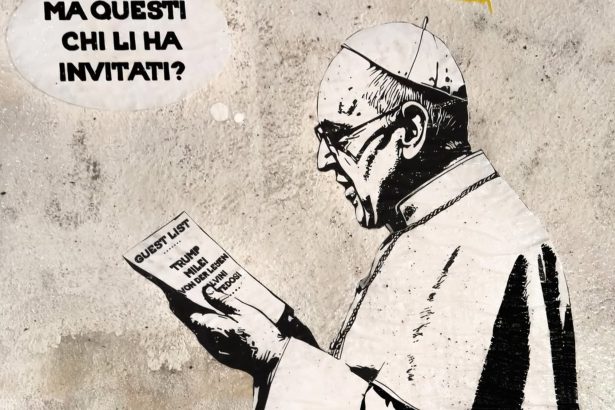 Impactante grafiti contra Milei cerca del funeral del Papa Francisco