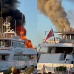 Impactantes imágenes: el yate de lujo de José Luis Manzano arde en Francia