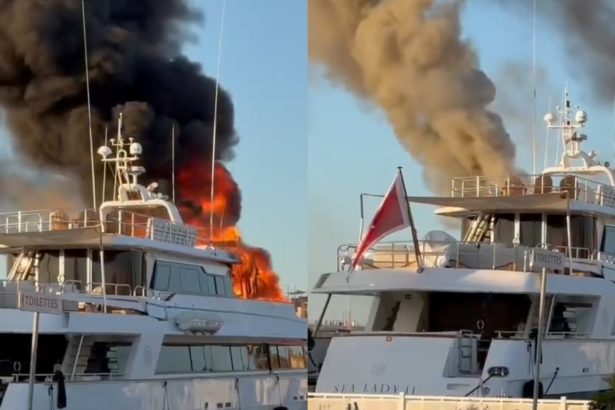 Impactantes imágenes: el yate de lujo de José Luis Manzano arde en Francia