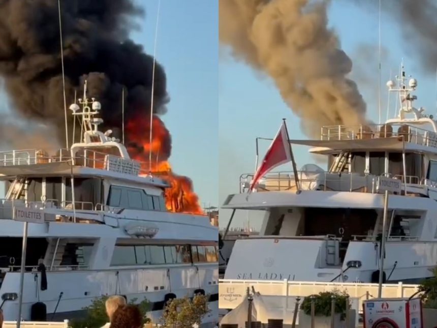 Impactantes imágenes: el yate de lujo de José Luis Manzano arde en Francia