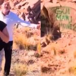 Multa a turistas en Mendoza: pintaron roca y la Justicia los busca