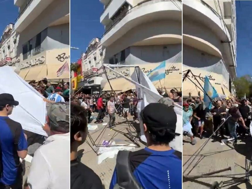 Javier Milei en Santa Fe: Tensión y caos suspenden su acto en vivo