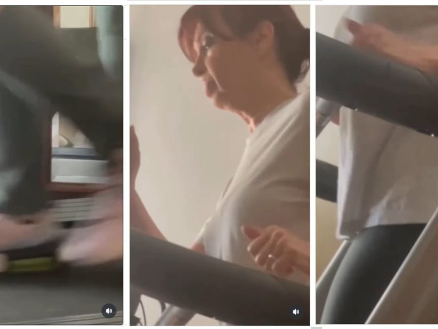 Máximo Kirchner graba a Cristina en la cinta andadora: ¡Mira!