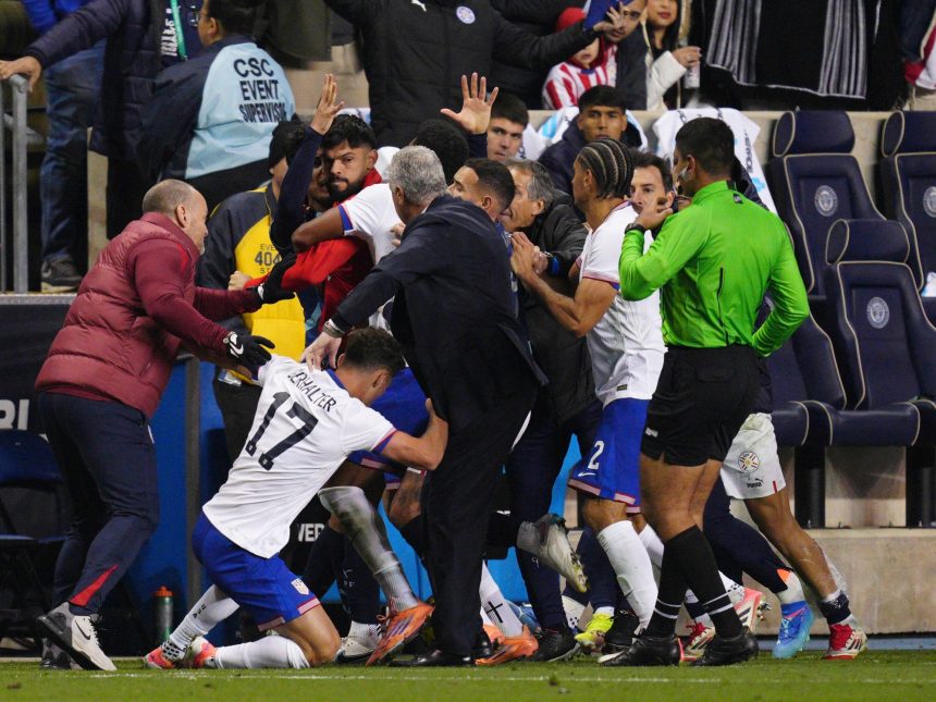 ¡Impactante! Pelea entre EE. UU. y Paraguay en amistoso de fútbol