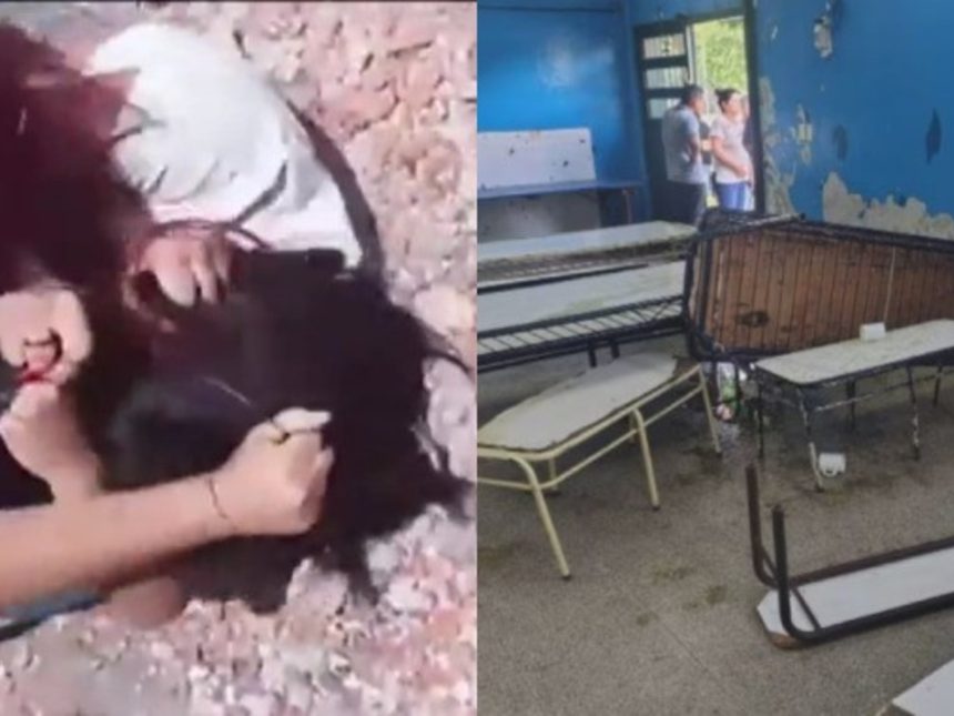 Impactante pelea entre chicas antes del ataque a la escuela