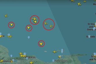 Ocho aviones militares de EE. UU. sobrevolaron costas venezolanas