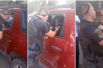 Policía héroe y la sorprendente reacción de la abuela en Pilar