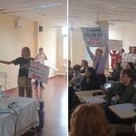 Protesta de Militantes de Izquierda en Clase de Legisladores Libertarios