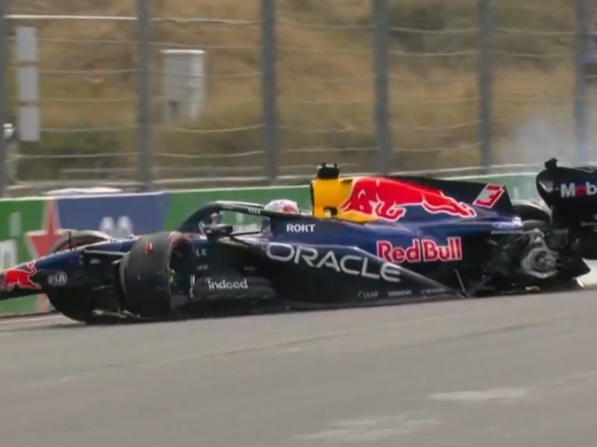Max Verstappen y una triste despedida a Zandvoort: sufrió un brutal accidente en la primera vuelta del último GP de Países Bajos
